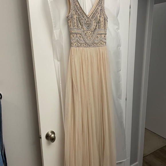 BHLDN beaded gown size 2 - Picture 2 of 6